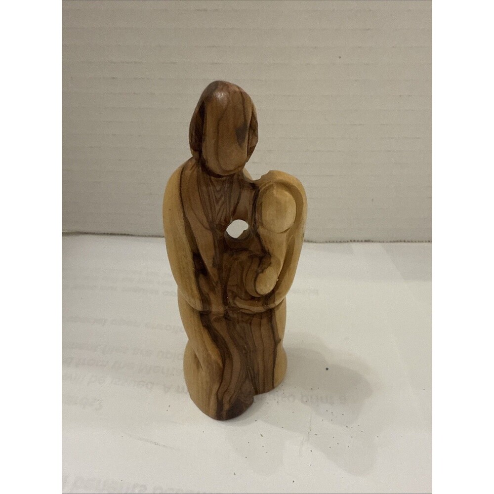 Hand Carved Olive Wood Statue The Holy Family Joseph Mary Baby Jesus Holy Land
